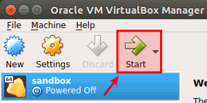 Button to Start the Virtual Machine