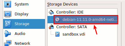 Virtual machine CD ISO loaded