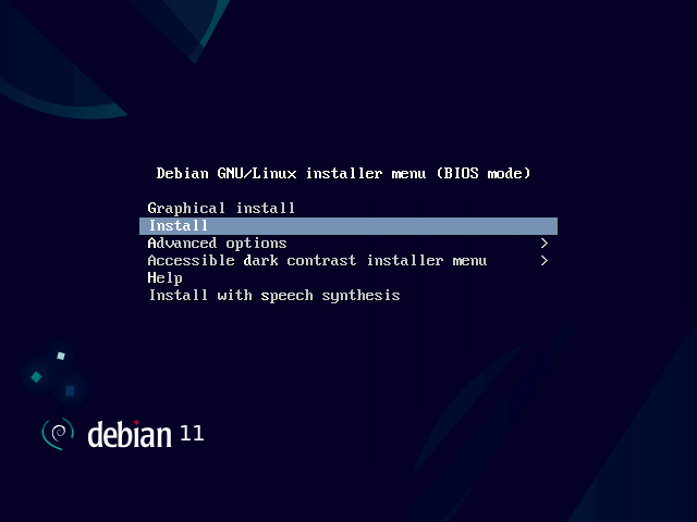Guided install: Select option Install