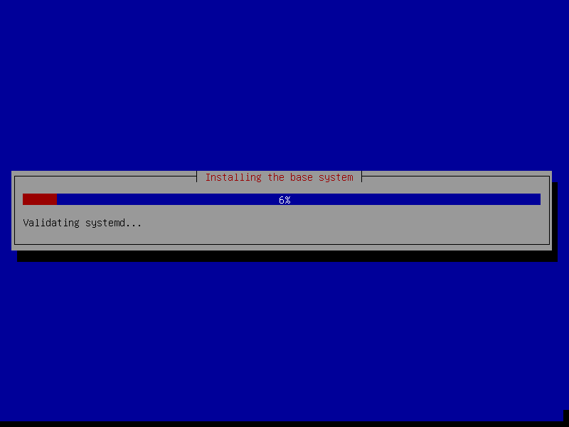 Guided install: Installation progress bar