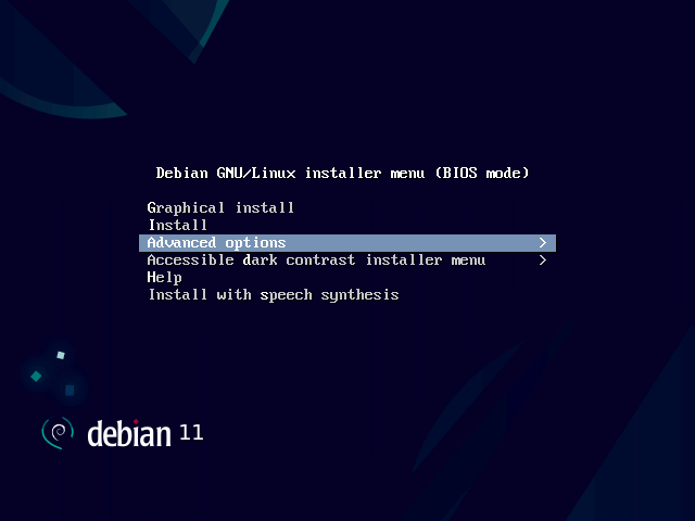 Unattended install: Select advanced options