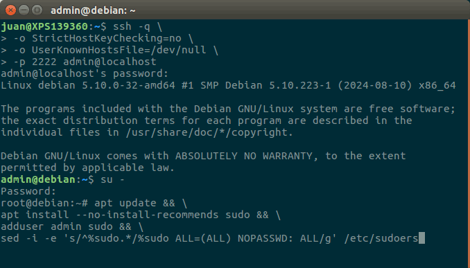 Install and setup sudo