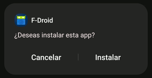 F-Droid: Install dialog