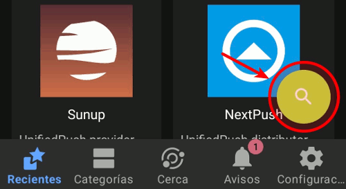 F-Droid: Search button