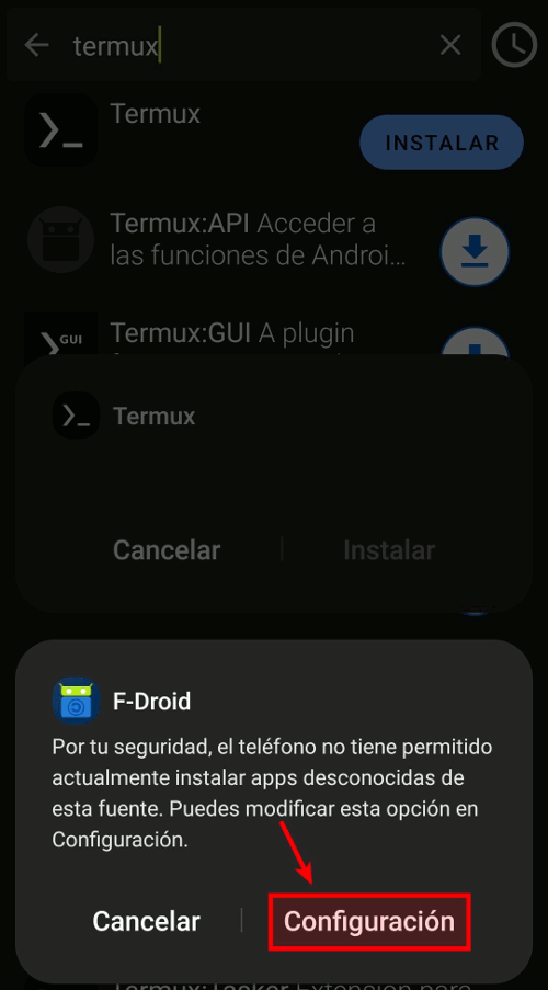 F-Droid: Grant permission to install apps