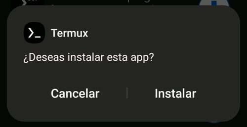 Termux: Install dialog